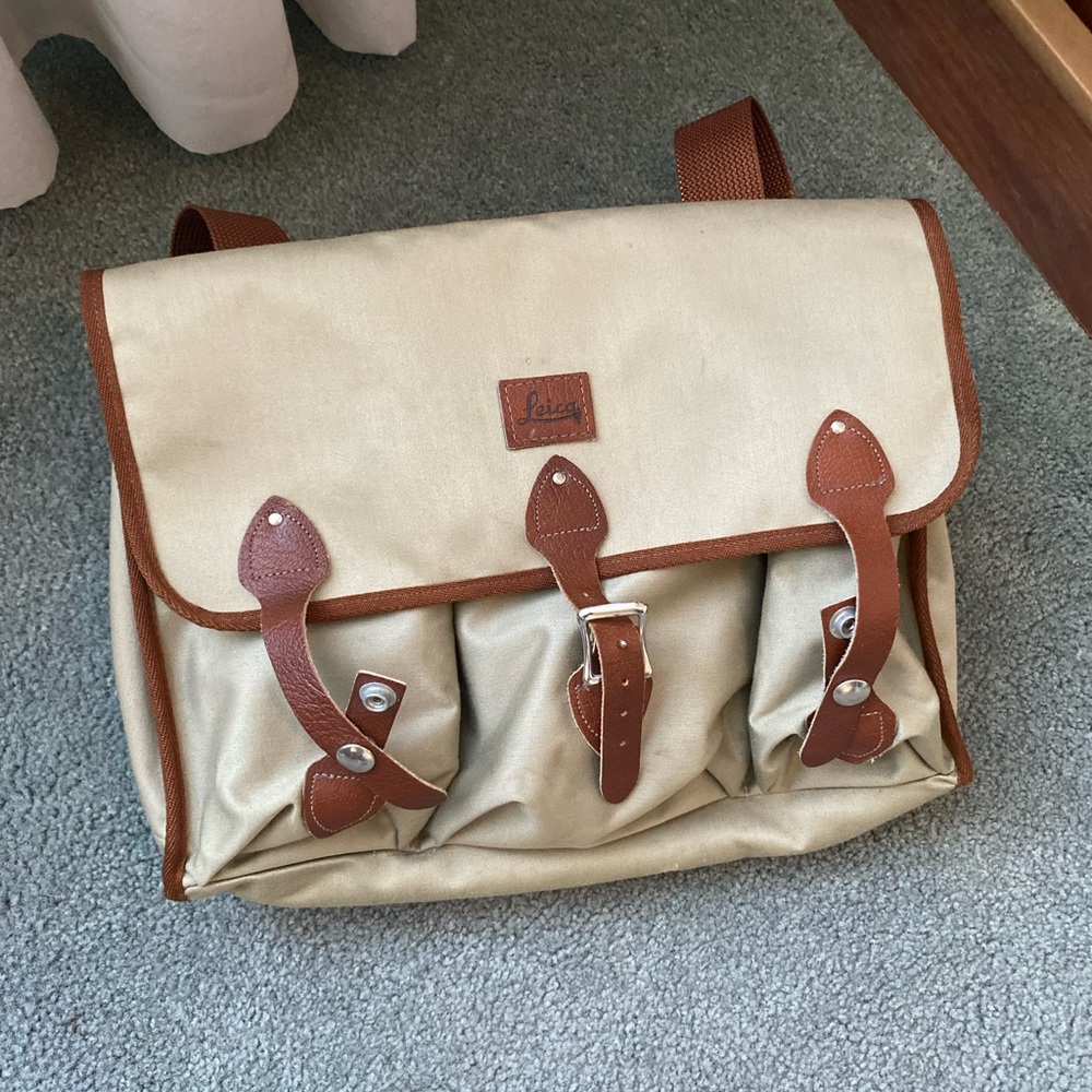 Leica Vintage Cream and Brown Canvas Bag